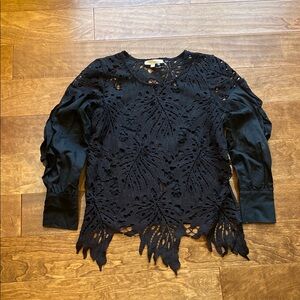 Hot & Delicious Black Asymmetrical Cut Out Long Sleeve Blouse